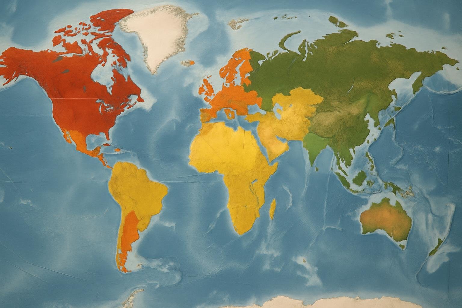 A world map with highlighted regions showing different lunch hours at McDonald's